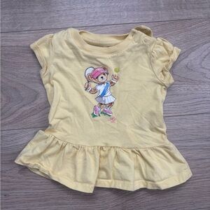 Ralph Lauren Yellow Kids Tee with Tennis Graphic